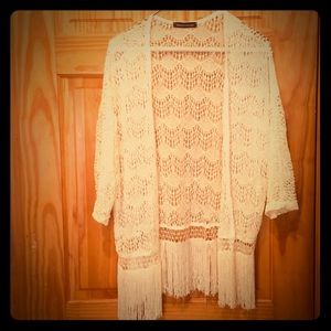 Cardigan/ Coverup swim with fringe